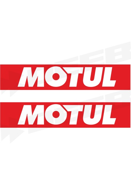Motul Motorcu Boru Sticker Set Kırmızı Beyaz