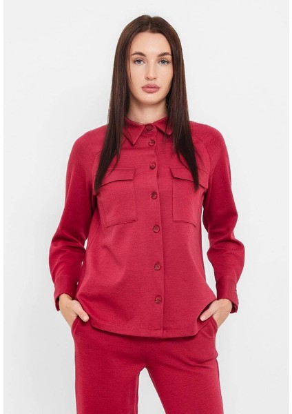 Kadın Cep Detaylı Düğmeli Alt Üst Takım