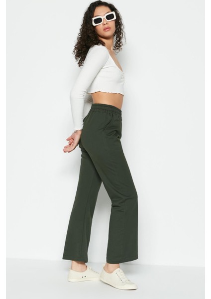 Wide Leg Ispanyol Paça Eşofman Altı 736 Haki