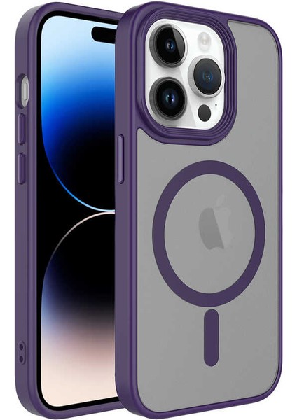 Apple iPhone 14 Pro Kılıf Mat Arka Yüzey Zore Flet Magsafe Kılıf