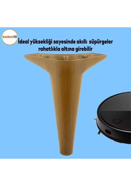 Aspen Lüks Mobilya Kanepe Koltuk Tv Ünitesi Baza Yükseltici Ayağı Ayakları 18 Cm Ahşap Desenli Ayak