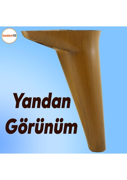 Aspen Lüks Mobilya Kanepe Koltuk Tv Ünitesi Baza Yükseltici Ayağı Ayakları 18 Cm Ahşap Desenli Ayak
