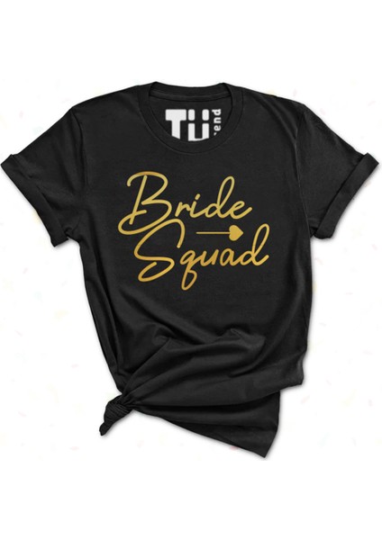 Bride Squad Yazılı Bekarlığa Veda Partilerinde Nedimeler Için Tshirt