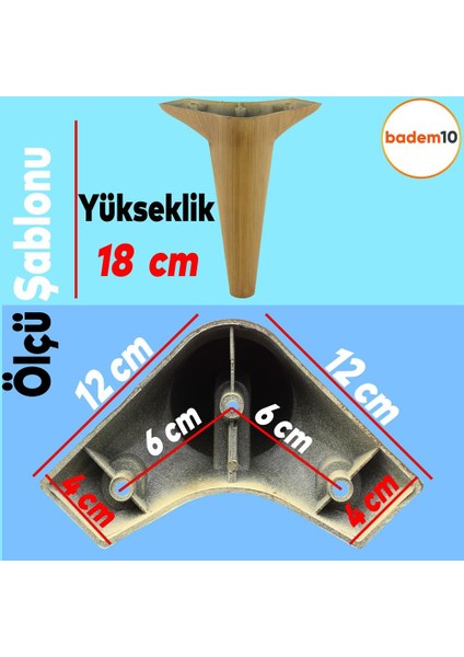 Aspen Lüks Mobilya Kanepe Koltuk Tv Ünitesi Baza Yükseltici Ayağı Ayakları 18 Cm Kahverengi Desenli