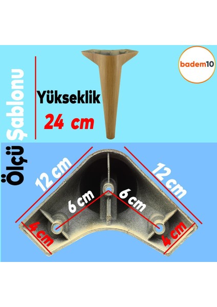 Aspen Lüks Mobilya Kanepe Koltuk Tv Ünitesi Konsol Yükseltici Ayağı Ayakları 24 Cm Açık Kahverengi fırsatları