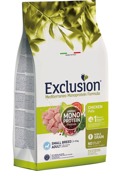 Mediterraneo Monoprotein Düşük Tahıllı Tavuklu ve Narlı Küçük Irk Yetişkin Köpek Maması 2 kg