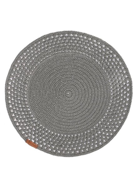 Makrome Siyah Tekli Yuvarlak Amerikan Servis 36 cm