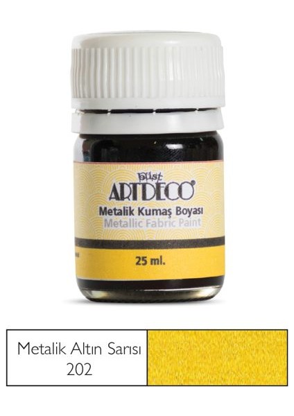 Metalik Kumaş Boyası 202 Altın Sarısı 25 ml