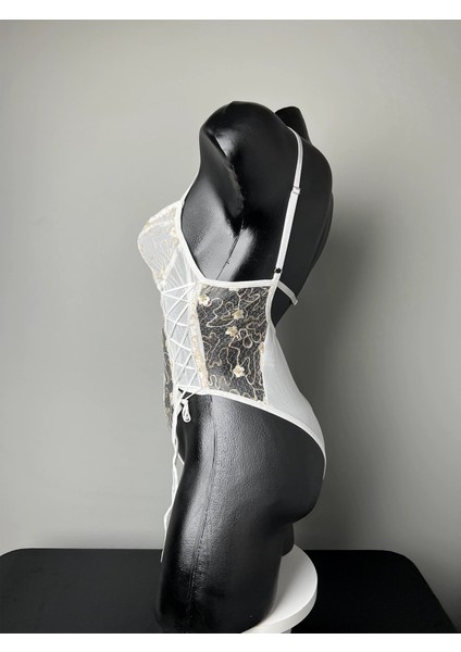 La Fina Darlene Beyaz Bodysuit