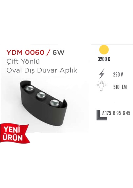 Çift Yön LED Dış Duvar Aplik YDM-0060