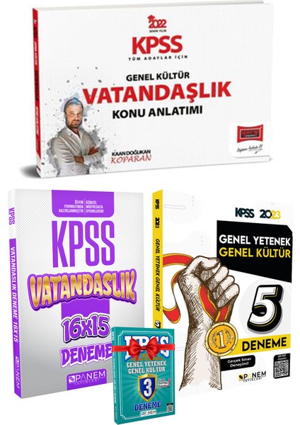 KPSS Vatandaşlık Konu Anlatım+Panem Vatandaşlık Deneme+Panem Genel Yetenek Genel Kültür 5 Deneme+Genel Yetenek Genel Kültür 3 Deneme