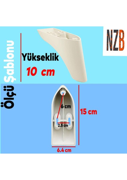 Lüks Mobilya Kanepe Sehpa Tv Ünitesi Koltuk Ayağı 10 cm Krem Baza Ayak fiyatları