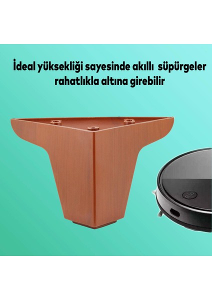 Lüks Mobilya Kanepe Sehpa Tv Ünitesi Koltuk Ayağı 10 cm Kahverengi Baza Ayak