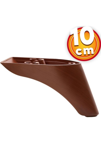 Lüks Mobilya Kanepe Sehpa Tv Ünitesi Koltuk Ayağı 10 cm Kahverengi Ahşap Desenli Baza Ayak