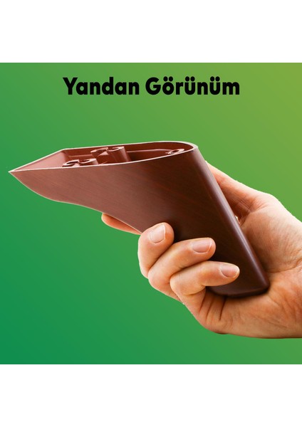 Lüks Mobilya Kanepe Sehpa Tv Ünitesi Koltuk Ayağı 10 cm Kahverengi Ahşap Desenli Baza Ayak