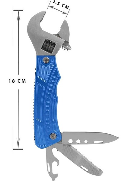 818100042 Çok Fonksiyonlu Paslanmaz Çelik Anahtar - Mavi