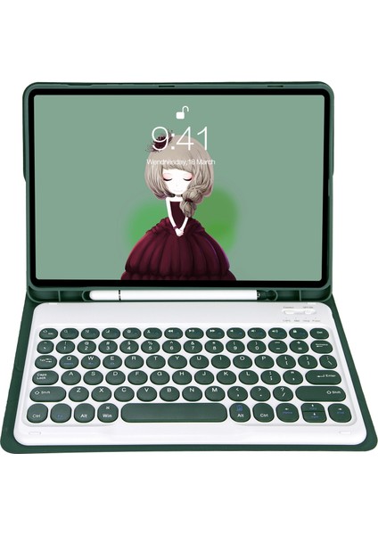 Klavye + Samsung Galaxy Için Kılıf Tabi A8 10.5 2021 Koyu Yeşil (Yurt Dışından) fırsatları