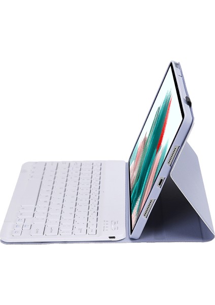 Samsung Galaxy Için Klavye + Kılıf Tablo A8 10.5 2021 Mor (Yurt Dışından)