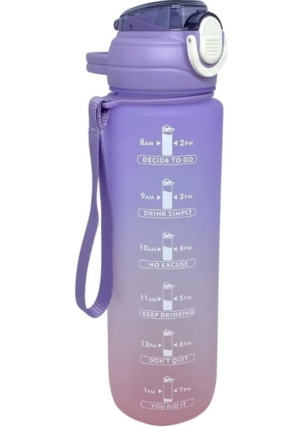 1000ML Pipetli Tritan Çift Renkli Motivasyon Matarası
