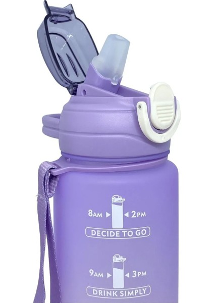 1000ML Pipetli Tritan Çift Renkli Motivasyon Matarası fiyatları