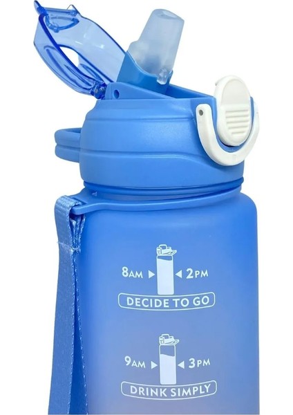 1000ML Pipetli Tritan Çift Renkli Motivasyon Matarası fiyatları