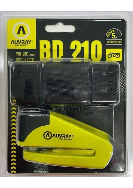 Auvray BD-210 Motosiklet Disk Kilidi Sarı