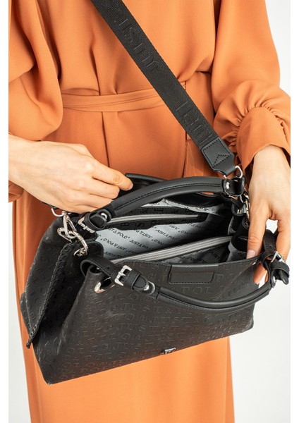 Örgü Detaylı 4 Bölmeli Kadın El & Omuz Çantası ve Cüzdan Kombini 30X27CM MDS4031-1001 fırsatları