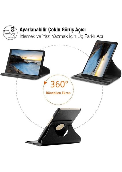 Samsung Galaxy Tab A8 2021 10.5 (X200-X205) Standlı Tablet Kılıfı, Darbe Emici, Kaymaz Taban