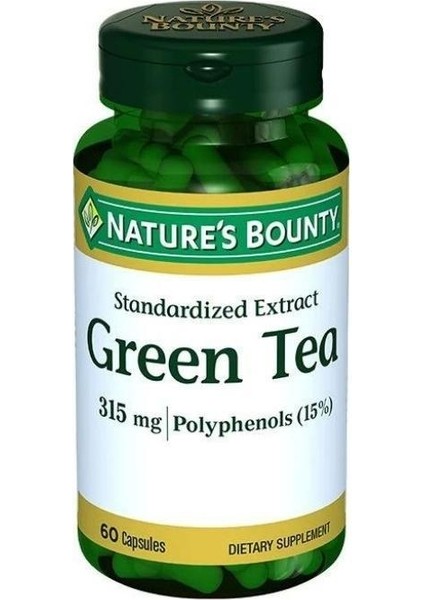 Green Tea 315 mg Yeşil Çay Ekstresi Takviye Edici Gıda 60 Kapsül