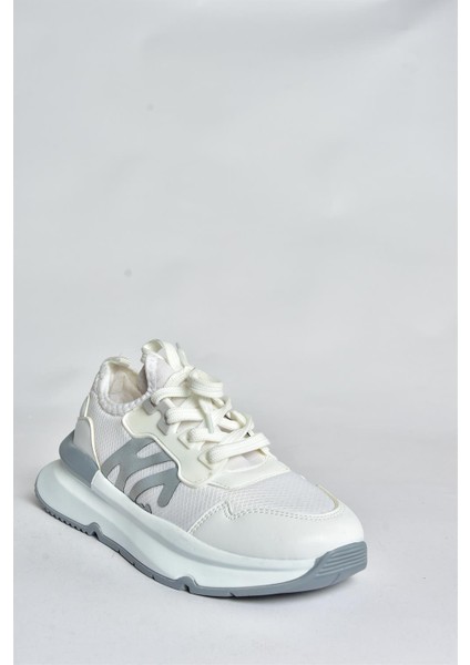 Beyaz Kumaş Kalın Tabanlı Spor Ayakkabı Sneakers P973516904 fırsatları