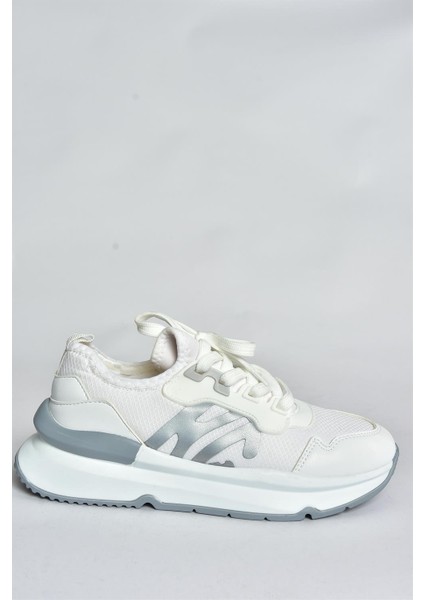 Beyaz Kumaş Kalın Tabanlı Spor Ayakkabı Sneakers P973516904 indirimleri