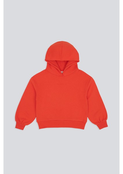 (Kids Girl) Nakışlı Kapüşonlu Sweatshirt