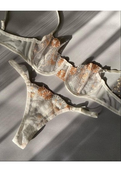 Kadın Seksi Fantezi Dantel Çiçek Detaylı Tasarım Takım Iç Çamaşır Takımı modelleri