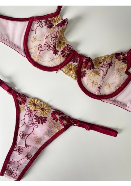 Kadın Seksi Fantezi Dantel Çiçek Detaylı Tasarım Takım Iç Çamaşır Takımı modelleri