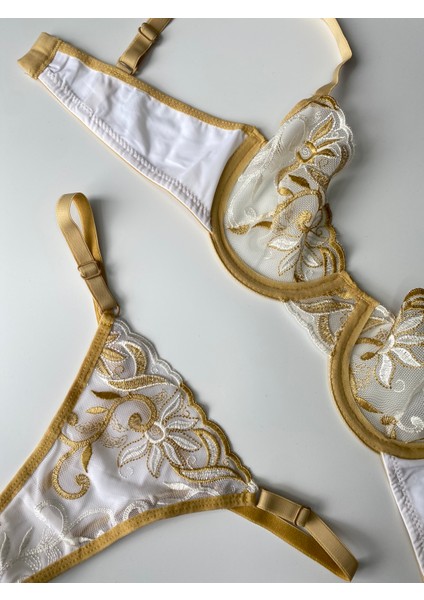 Kadın Seksi Fantezi Dantel Çiçek Detaylı Tasarım Takım Iç Çamaşır Takımı fırsatları