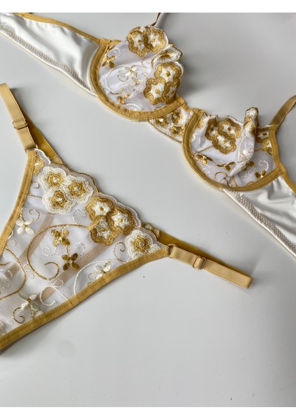 Kadın Seksi Fantezi Dantel Çiçek Detaylı Tasarım Takım Iç Çamaşır Takımı fiyatları