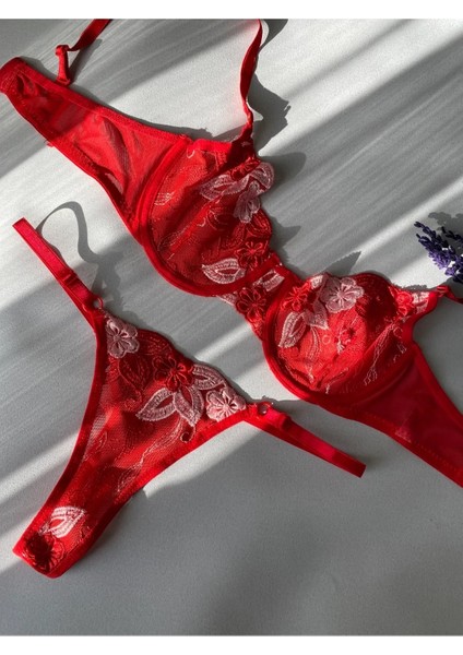 Kadın Seksi Fantezi Dantel Çiçek Detaylı Tasarım Takım Iç Çamaşır Takımı fiyatları