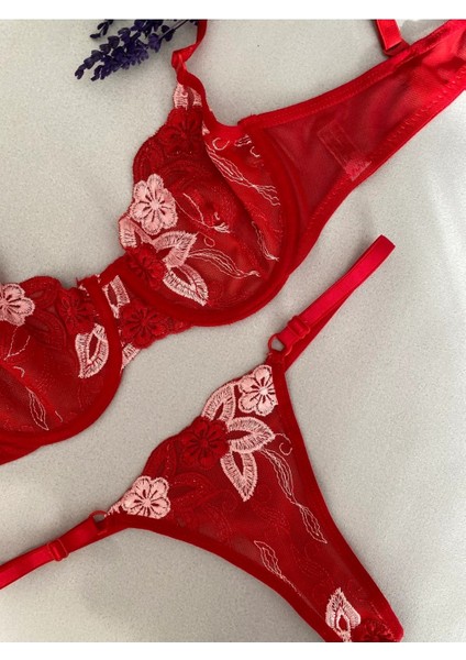 Kadın Seksi Fantezi Dantel Çiçek Detaylı Tasarım Takım Iç Çamaşır Takımı modelleri