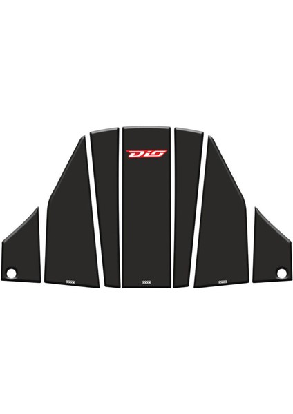 Honda Dio 110 Tank Pad 7 Parça Siyah-Kırmızı