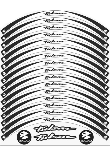 Bajaj Pulsar 200 NS Jant Şeridi Beyaz-Siyah