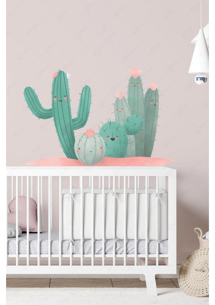 Sevimli Kaktüsler Duvar Dekorasyon Stickerı, Cam Duvar Dolap Dekorasyon Sticker Kaktüs fiyatları