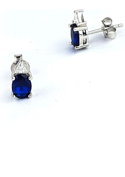 Sky Diamond Blue Creative Sapphire 925ayar Gümüş Tek Taş Küpe fiyatları