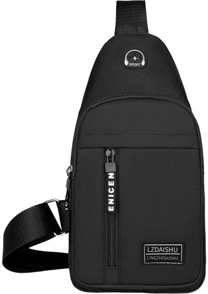2x Moda Erkek Göğüs Torbası Su Geçirmez Omuz Çantası Siyah ve Mavi (Yurt Dışından) indirimleri