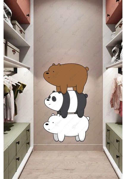 Sevimli Ayıcıklar Çocuk Bebek Odası Sticker Seti -3'lü Sevimli Ayılar Sticker Seti