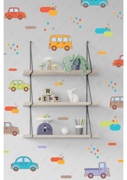 Arabalar Çocuk Odası Sticker Seti - Çocuk Bebek Odası Arabalar ve Puantiyeler Sticker fiyatları