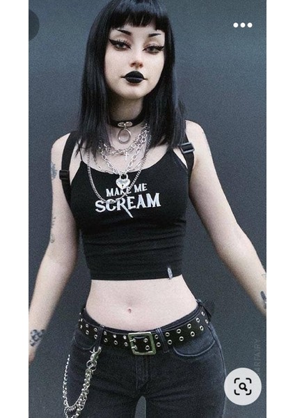 Gothic Punk Metallica Emo Gurunge Tarzı Zımbalı Kemer Kemer