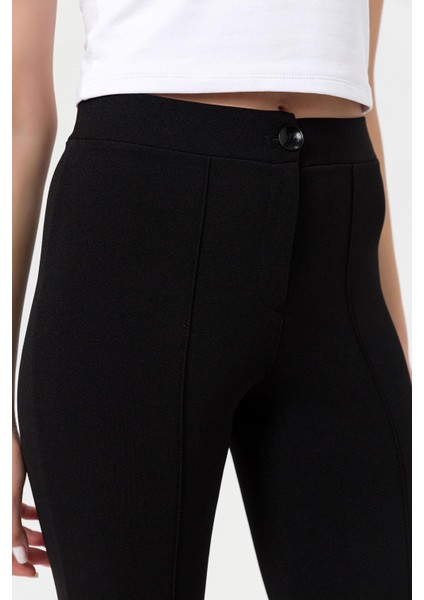 Kadın Çimalı Dar Paça Kumaş Pantolon