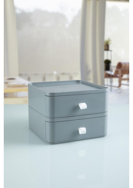 Mowobox 2'li Takı Makyaj ve Kozmetik Düzenleyici Çekmece (Gri) Ofis Masa Düzenleyici fiyatları