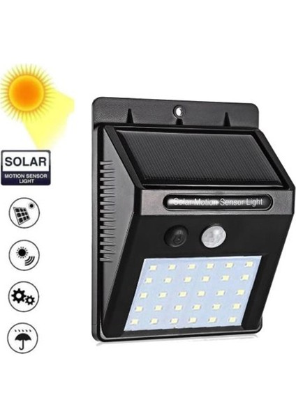 Hareket Sensörlü Güneş Enerjili LED Aydınlatma Dış Mekan Bahçe 20 LED'li