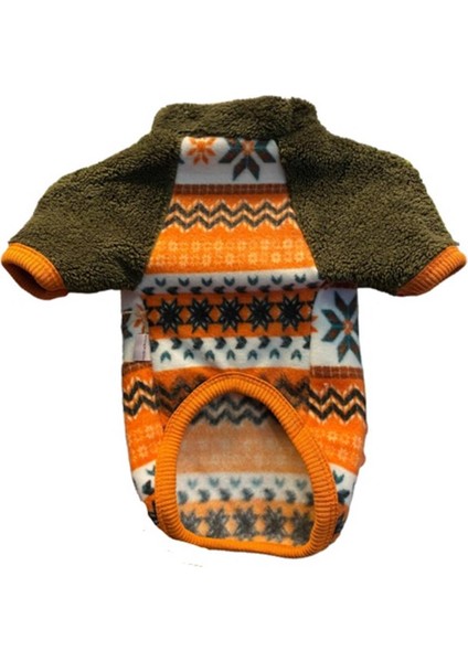 Orange Snowflake Polar Orta Irk Köpek Sweatshirtü (8 kg-20 kg arası köpeklere uygundur)